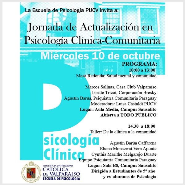 Lee más sobre el artículo Escuela de Psicología organiza Jornada de Actualización Clínico-Comunitaria