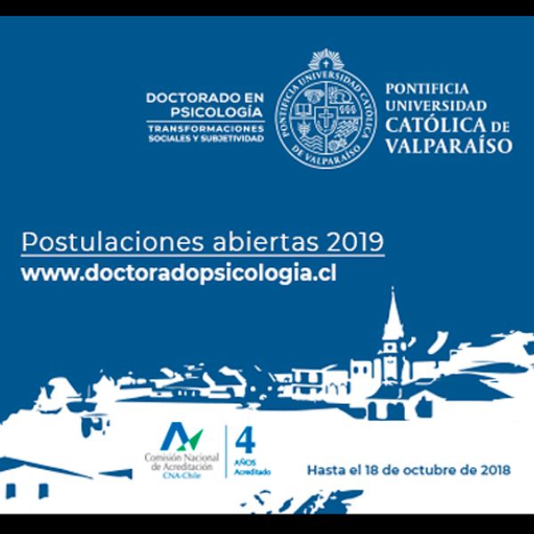Lee más sobre el artículo Hasta el 18 de octubre estarán abiertas las postulaciones para el Doctorado en Psicología PUCV