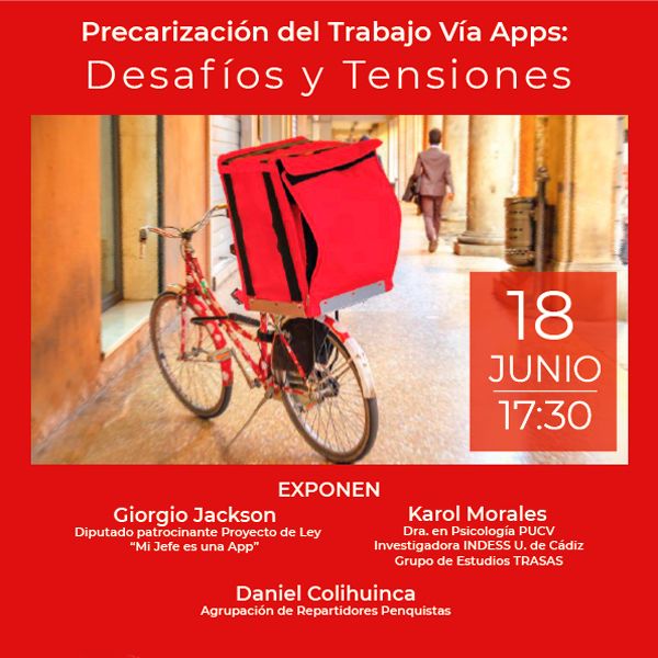 Lee más sobre el artículo Seminario abierto busca indagar en desafíos y tensiones del trabajo de repartidores de aplicaciones móviles